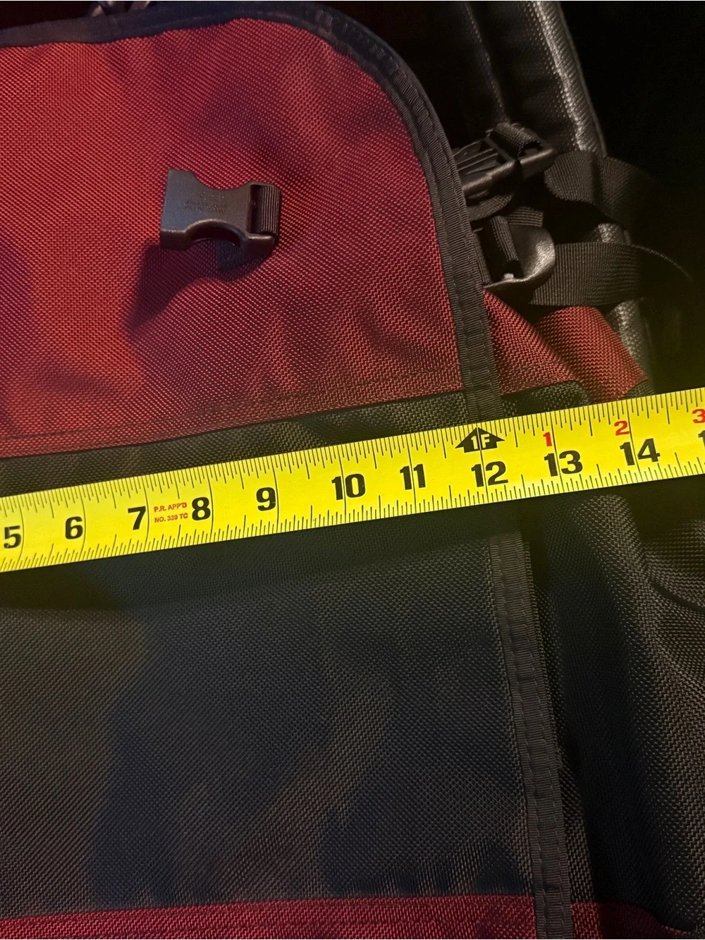 Maroon & Black Canvas Messenger Bag - Unknown Brand